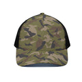 Desert Green Camouflage Print Black Mesh Trucker Hat