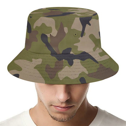 Desert Green Camouflage Print Bucket Hat
