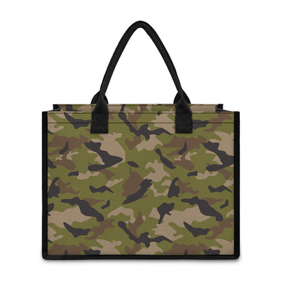 Desert Green Camouflage Print Canvas Tote Bag