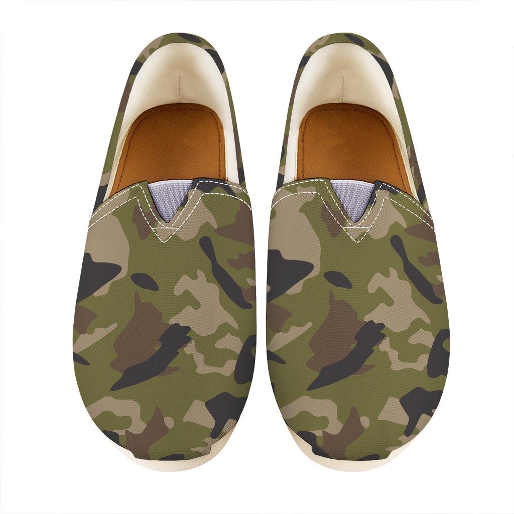 Desert Green Camouflage Print Casual Shoes