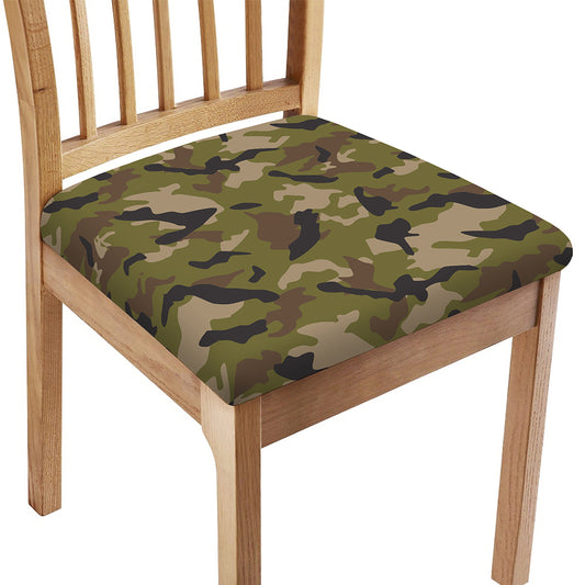 Desert Green Camouflage Print Chair Cushion Cover