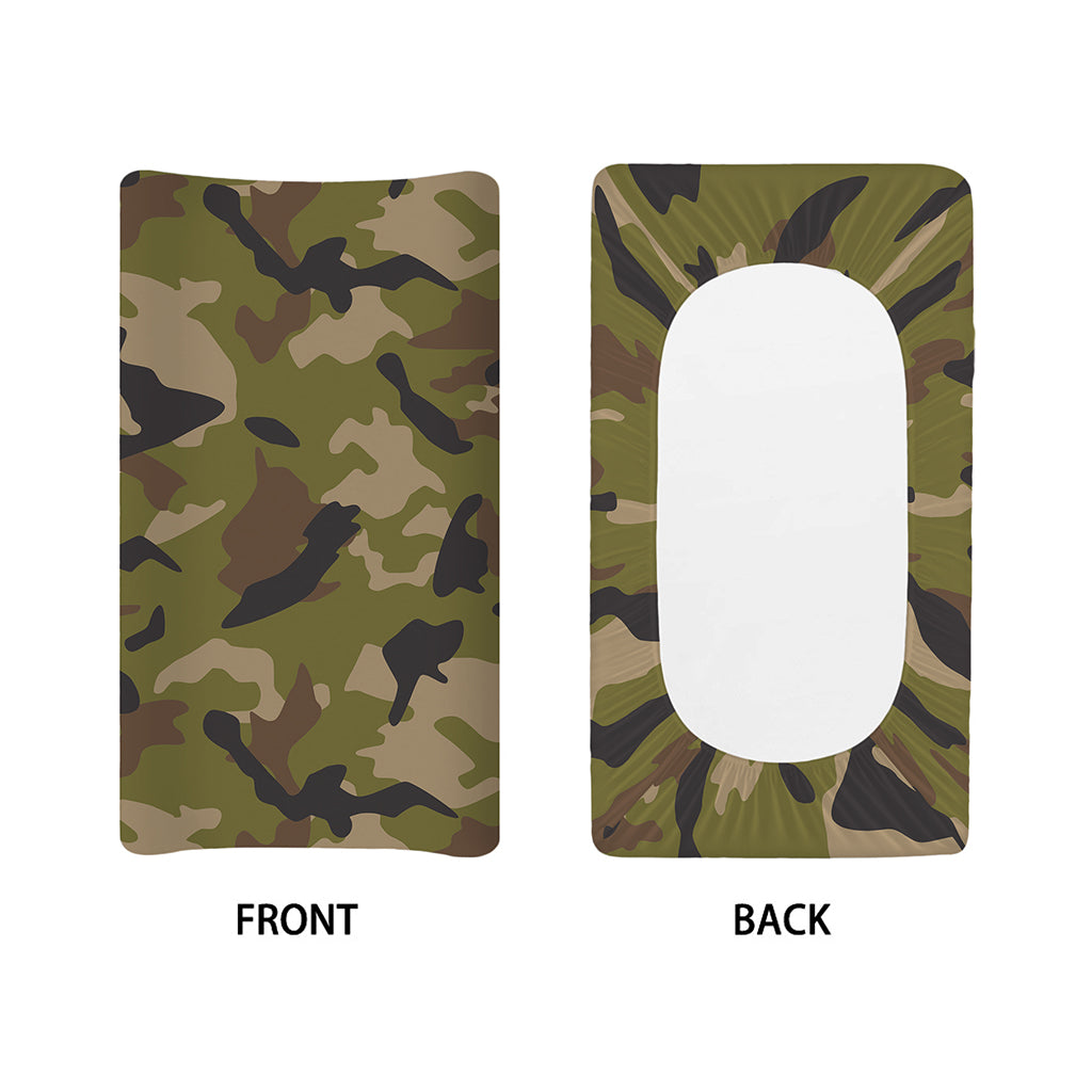 Desert Green Camouflage Print Changing Pad Cover
