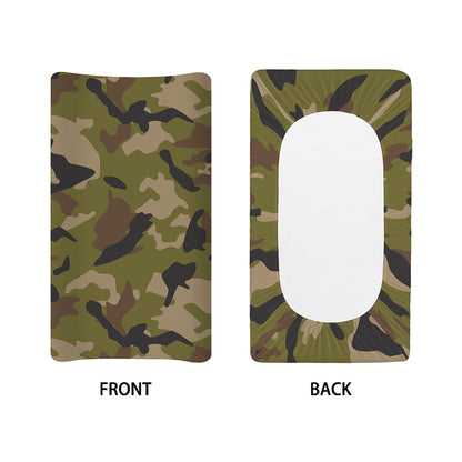 Desert Green Camouflage Print Changing Pad Cover