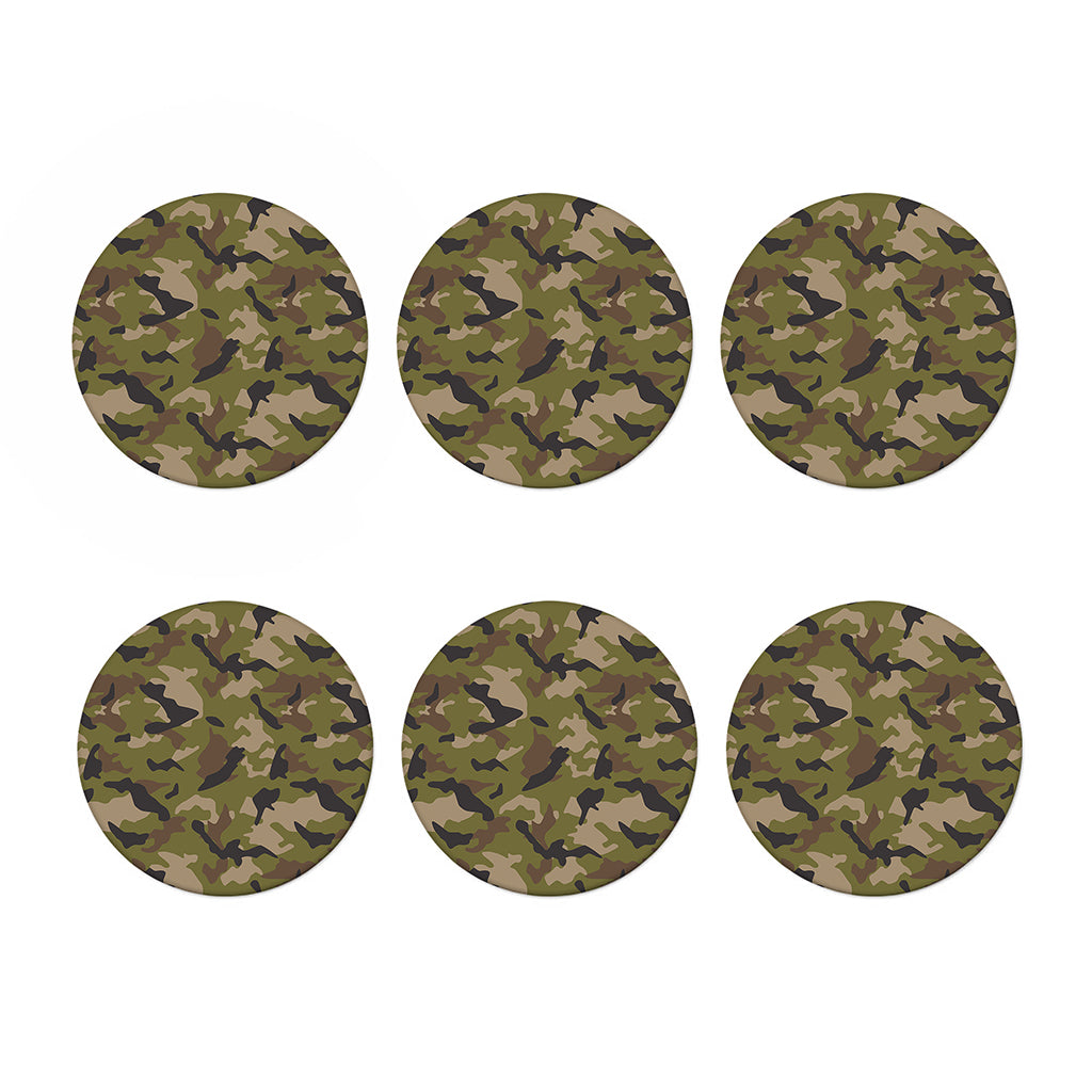 Desert Green Camouflage Print Coaster Set