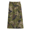 Desert Green Camouflage Print Cotton Front Slit Maxi Skirt