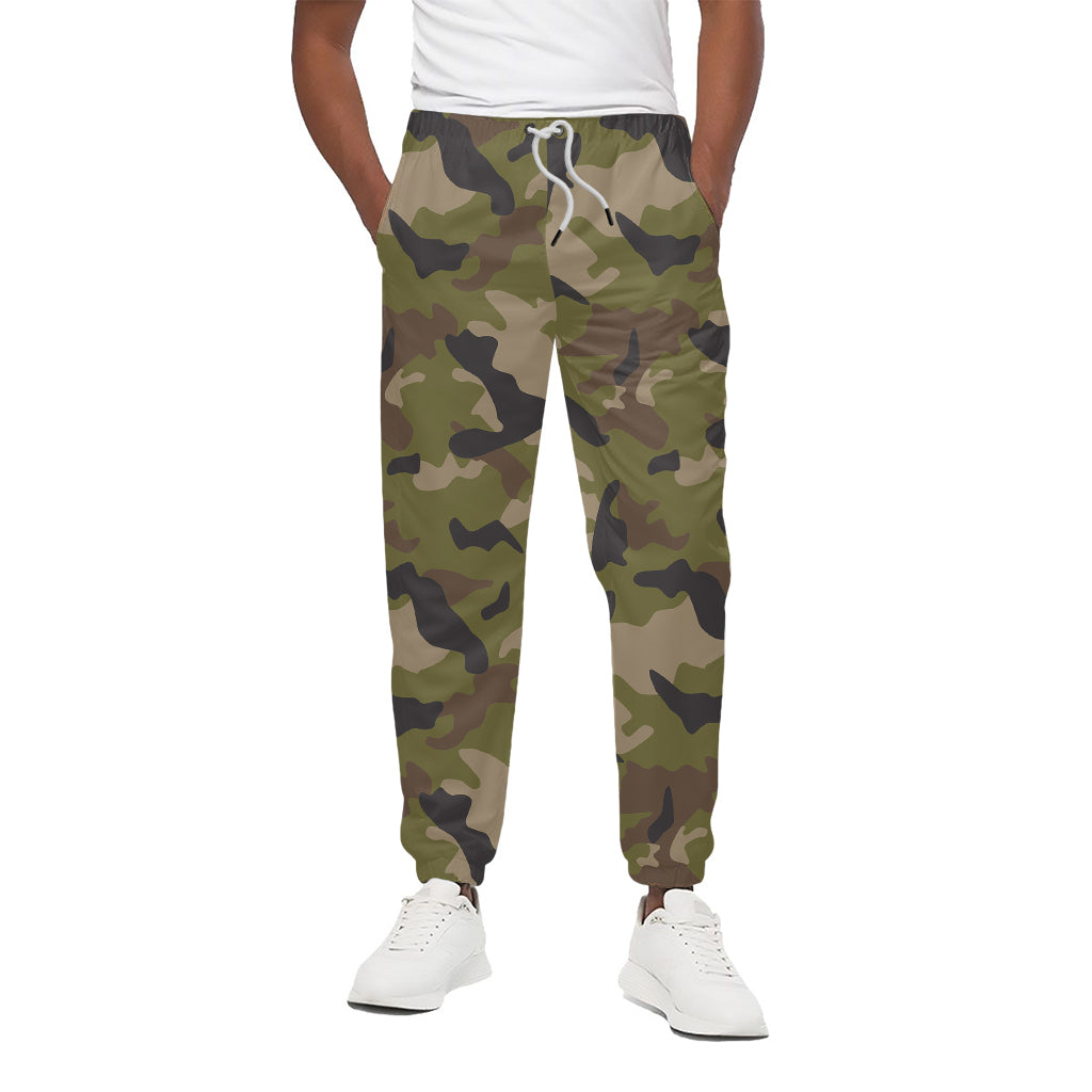 Desert Green Camouflage Print Cotton Pants