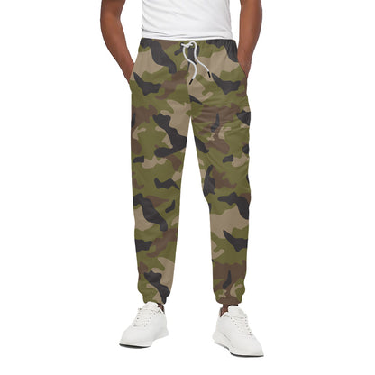 Desert Green Camouflage Print Cotton Pants