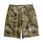 Desert Green Camouflage Print Cotton Shorts