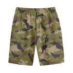 Desert Green Camouflage Print Cotton Shorts