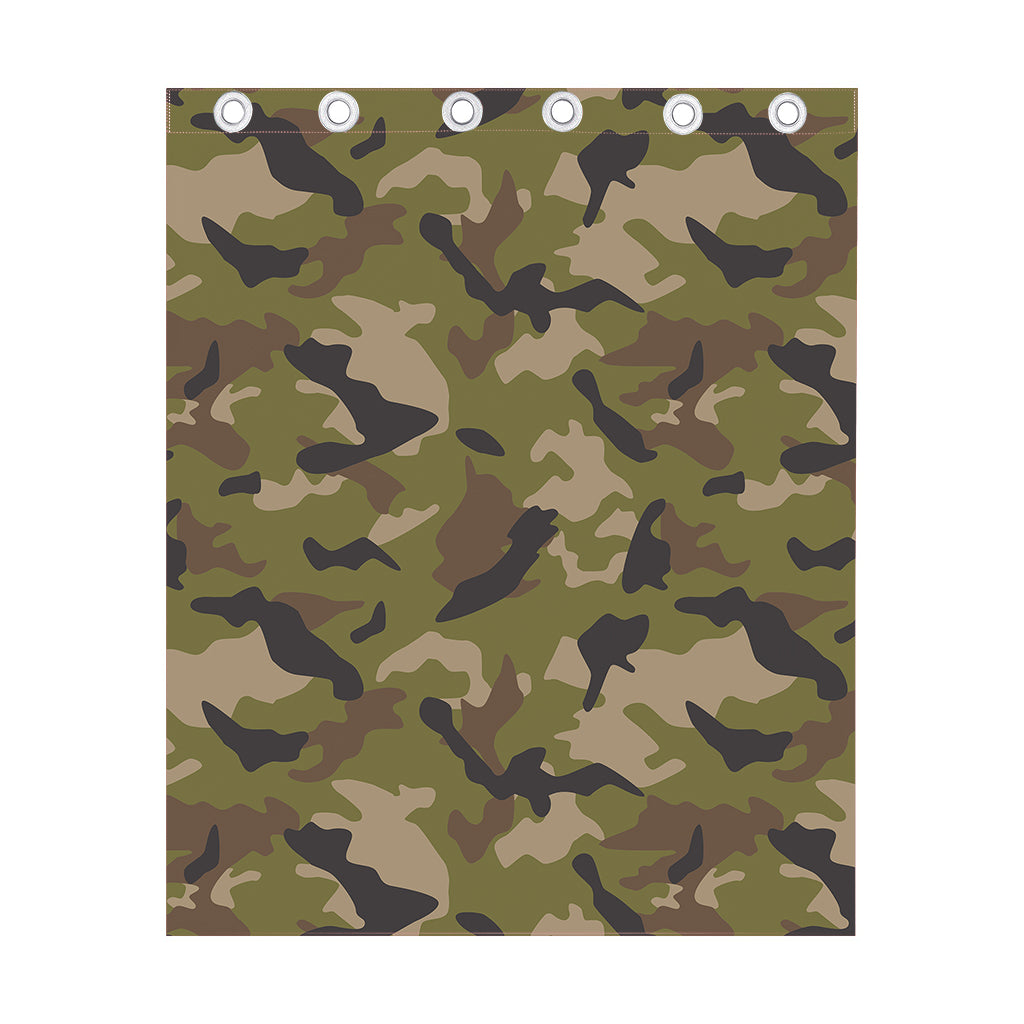 Desert Green Camouflage Print Curtain