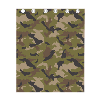 Desert Green Camouflage Print Curtain