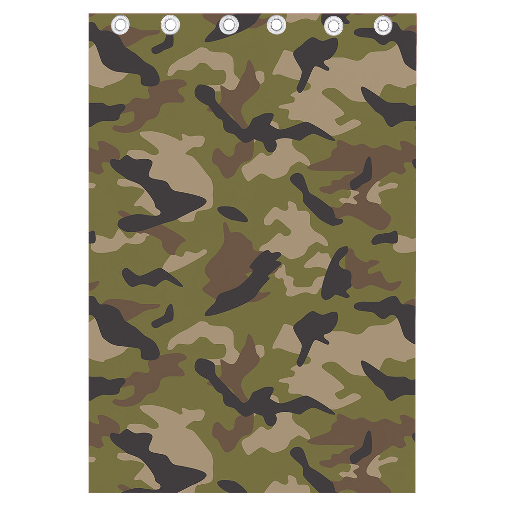 Desert Green Camouflage Print Curtain