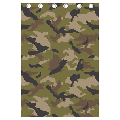 Desert Green Camouflage Print Curtain