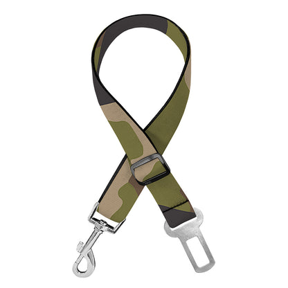 Desert Green Camouflage Print Dog Seat Belt