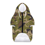 Desert Green Camouflage Print Dog Zip Up Hoodie