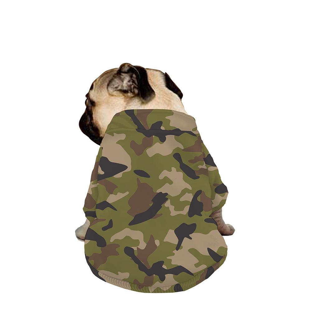 Desert Green Camouflage Print Dog Zip Up Jacket