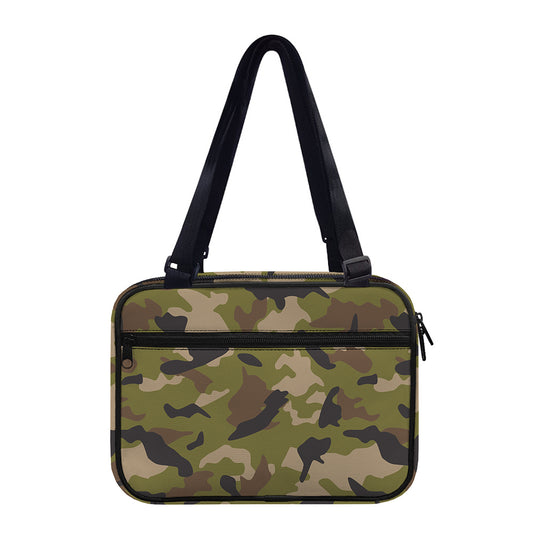 Desert Green Camouflage Print Double Strap Bible Bag