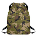 Desert Green Camouflage Print Drawstring Backpack