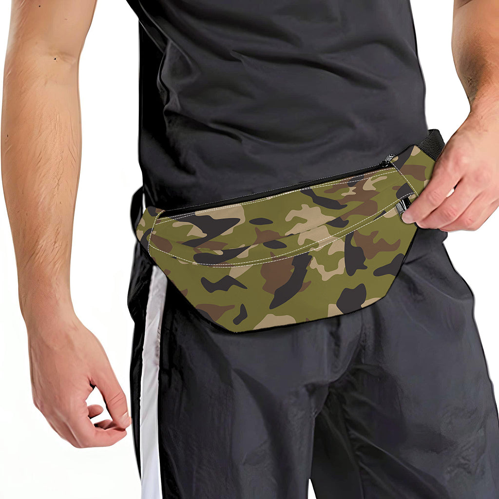 Desert Green Camouflage Print Fanny Pack