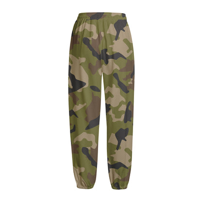 Desert Green Camouflage Print Fleece Lined Knit Pants