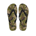 Desert Green Camouflage Print Flip Flops