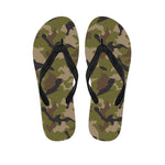 Desert Green Camouflage Print Flip Flops