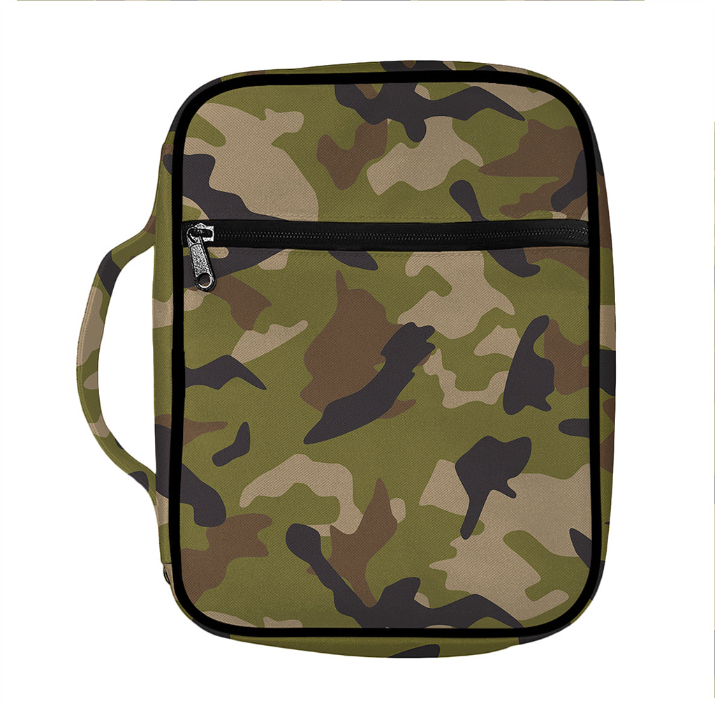 Desert Green Camouflage Print Front Pocket Bible Bag
