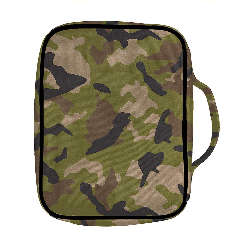 Desert Green Camouflage Print Front Pocket Bible Bag