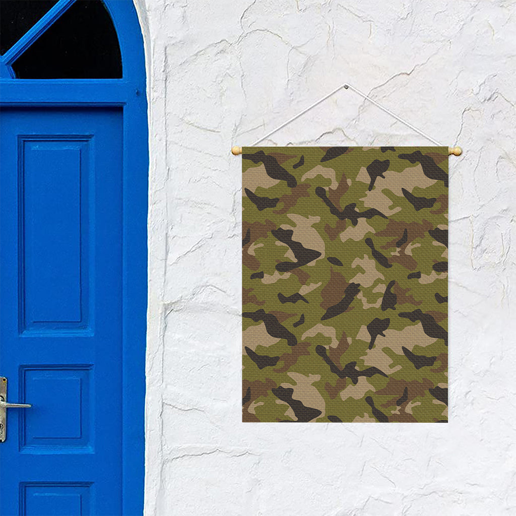 Desert Green Camouflage Print Garden Flag