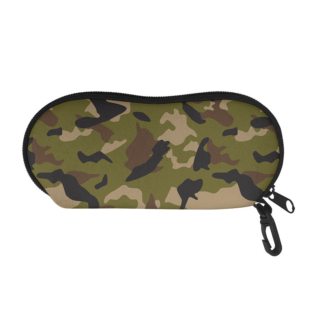 Desert Green Camouflage Print Glasses Case