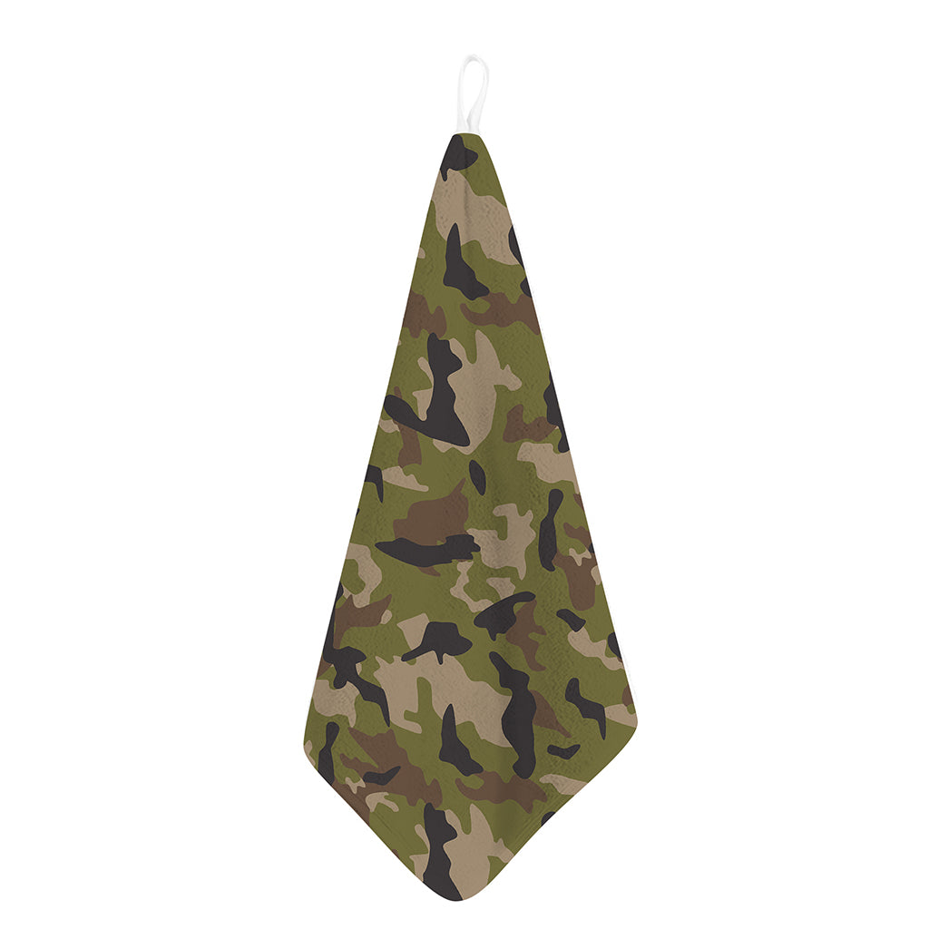 Desert Green Camouflage Print Hand Towel