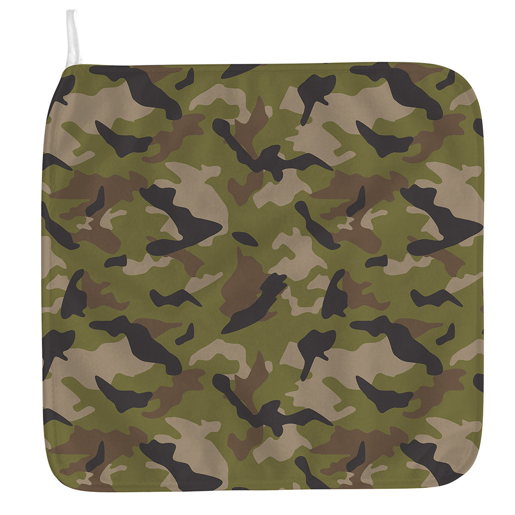 Desert Green Camouflage Print Hand Towel