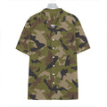 Desert Green Camouflage Print Hawaiian Shirt