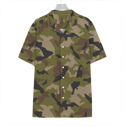 Desert Green Camouflage Print Hawaiian Shirt