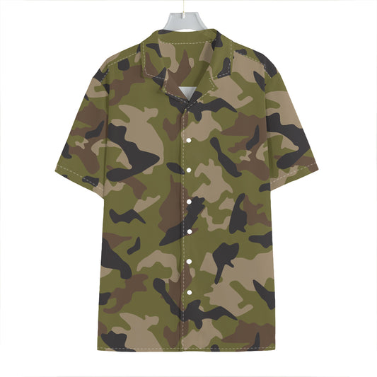 Desert Green Camouflage Print Hawaiian Shirt