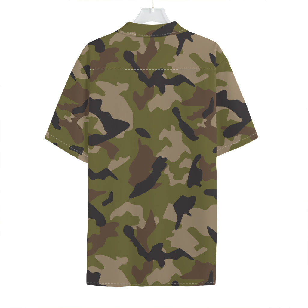 Desert Green Camouflage Print Hawaiian Shirt
