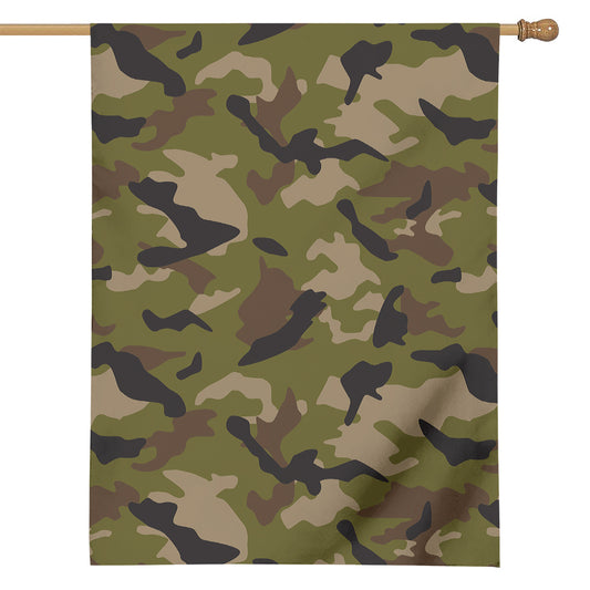 Desert Green Camouflage Print House Flag