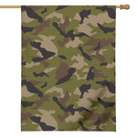 Desert Green Camouflage Print House Flag