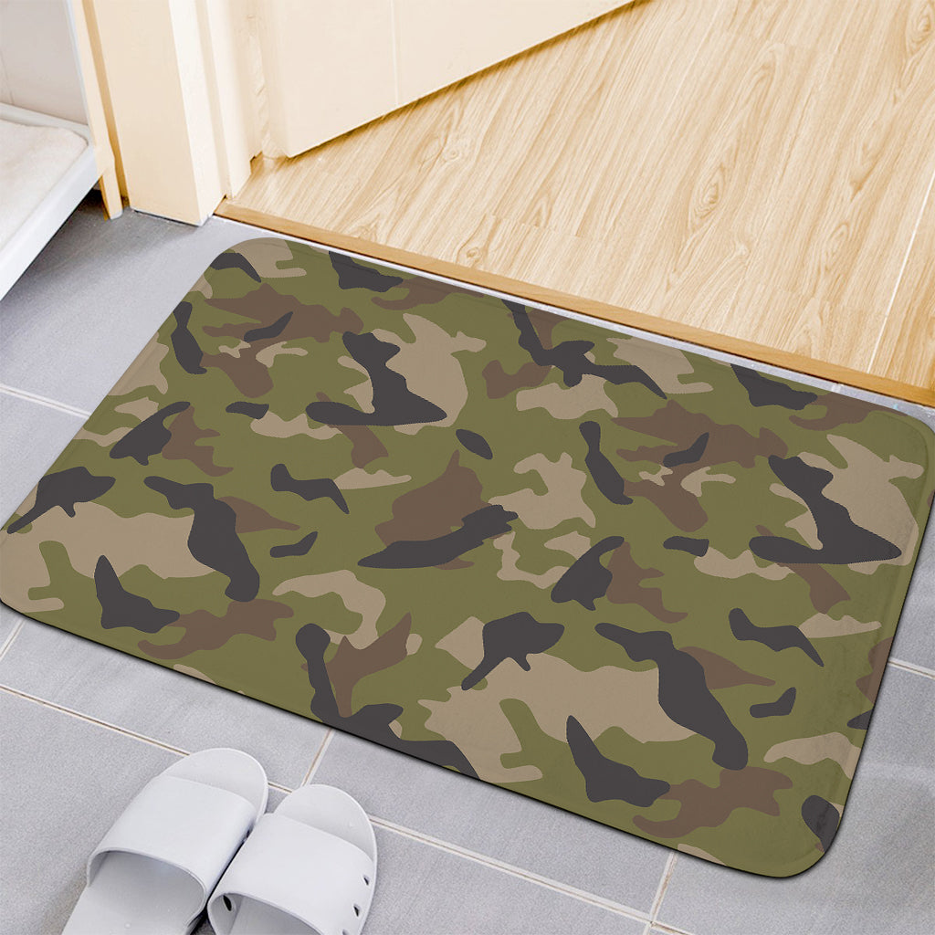 Desert Green Camouflage Print Indoor Door Mat