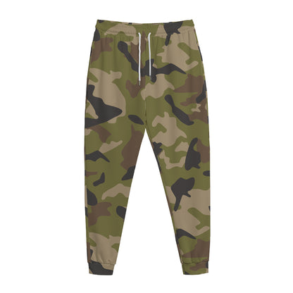 Desert Green Camouflage Print Jogger Pants