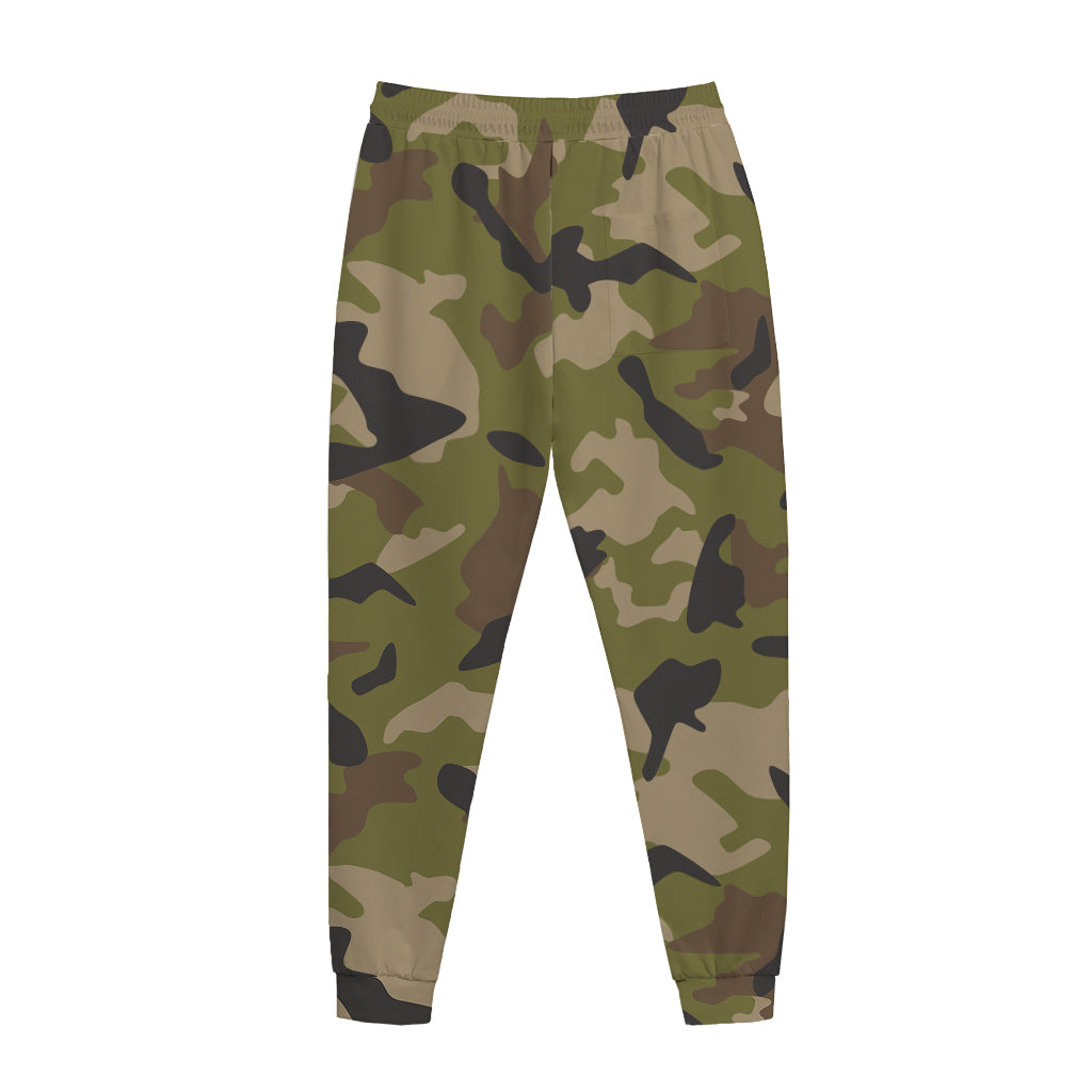 Desert Green Camouflage Print Jogger Pants