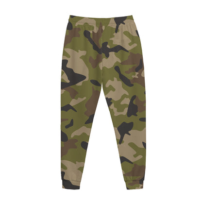 Desert Green Camouflage Print Jogger Pants