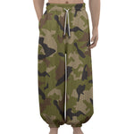 Desert Green Camouflage Print Lantern Pants