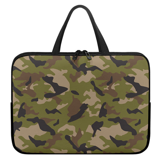 Desert Green Camouflage Print Laptop Sleeve With Handle