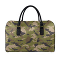 Desert Green Camouflage Print Leather Duffel Bag