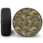 Desert Green Camouflage Print Leather Spare Tire Cover