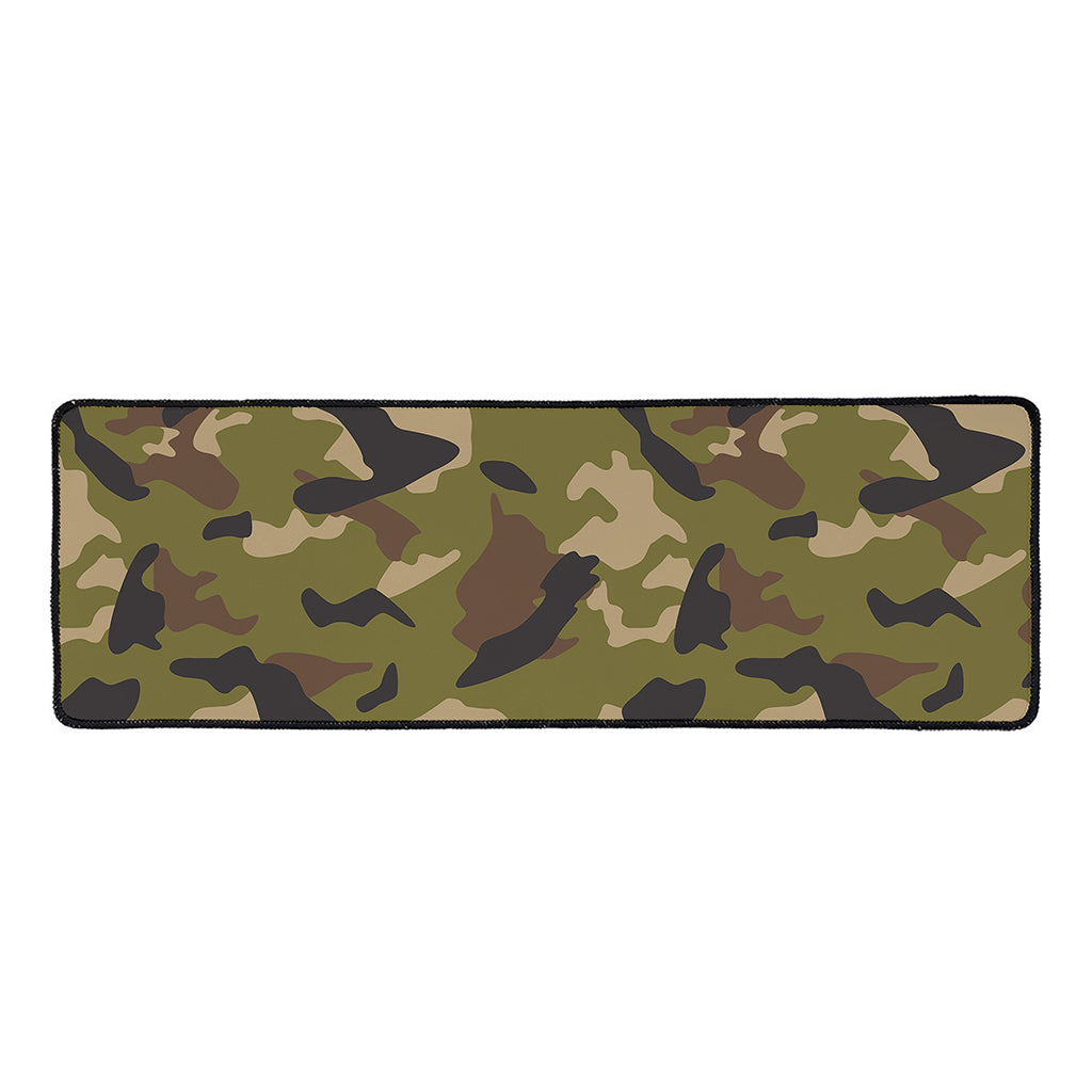 Desert Green Camouflage Print Long Kitchen Mat