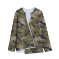Desert Green Camouflage Print Long Sleeve Short Coat