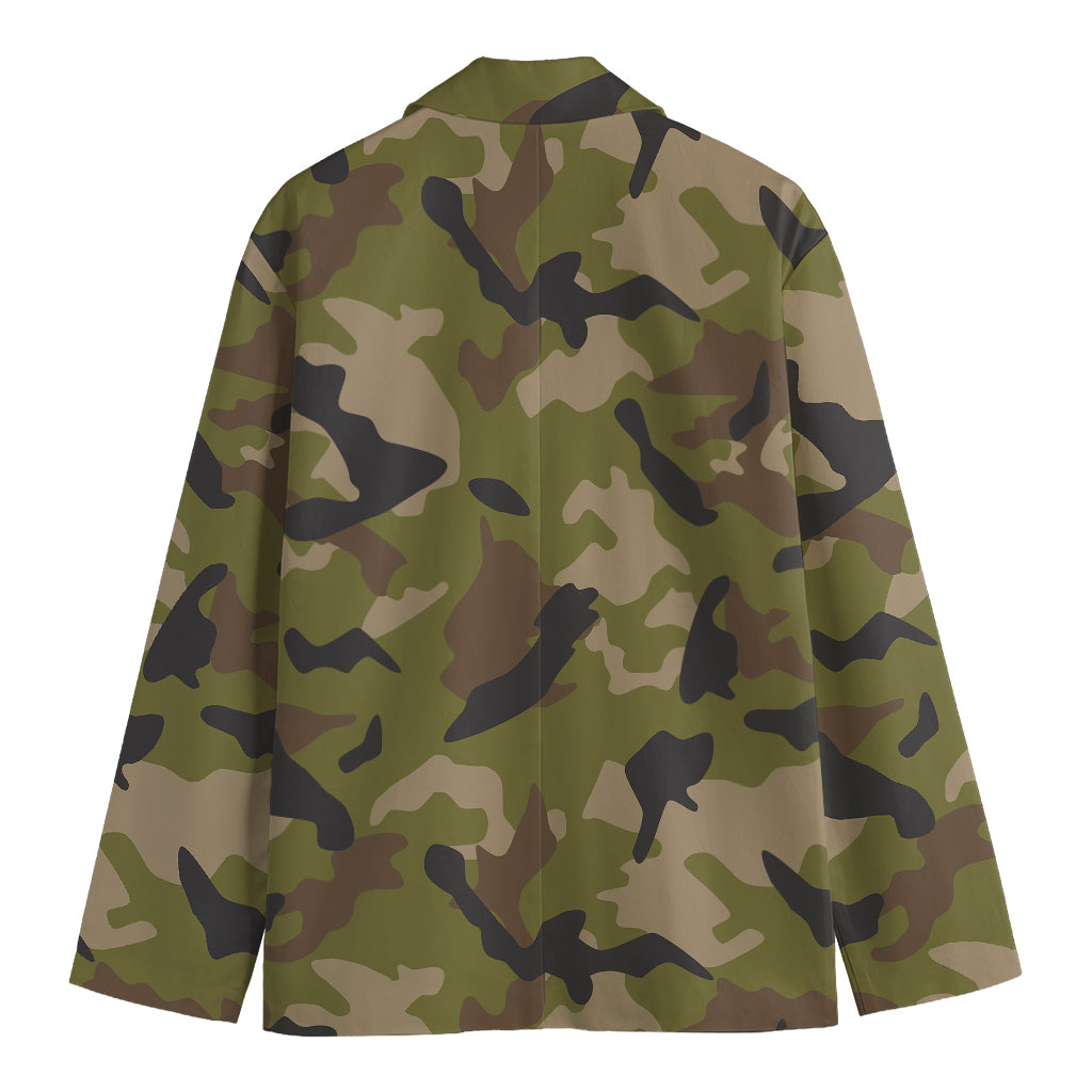 Desert Green Camouflage Print Men's Blazer