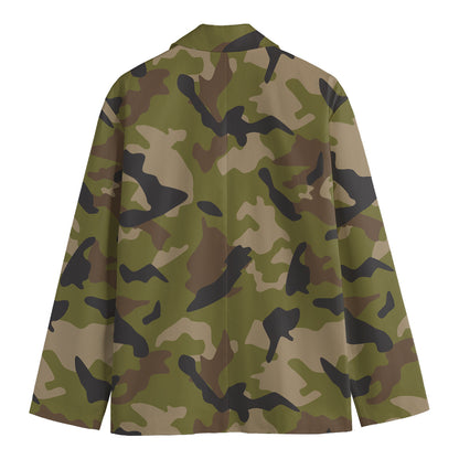 Desert Green Camouflage Print Men's Blazer